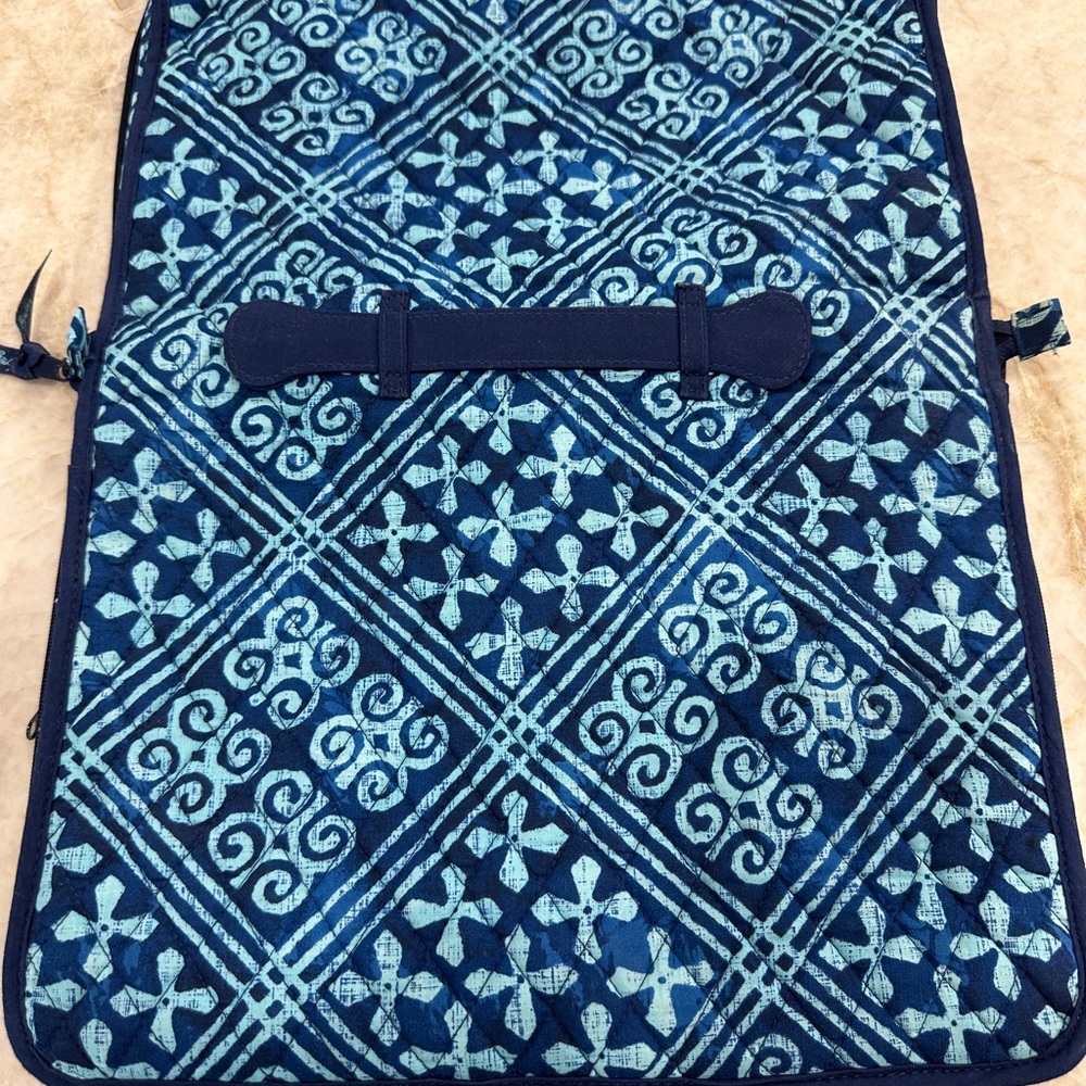 Vera Bradley Travel Organizer Hanging Jewelry Cosmetic Blue Quilted - Picture 6 of 7